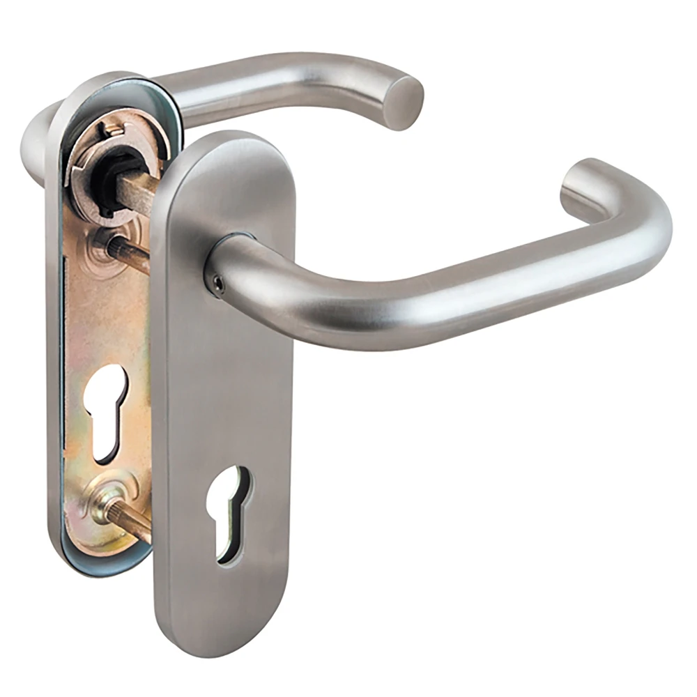 Фото Ручка дверная FP.DH72.0433 SS 304 (DH-0433 SS 304) с пружиной,нержавейка 304, квадрат 9x140 мм