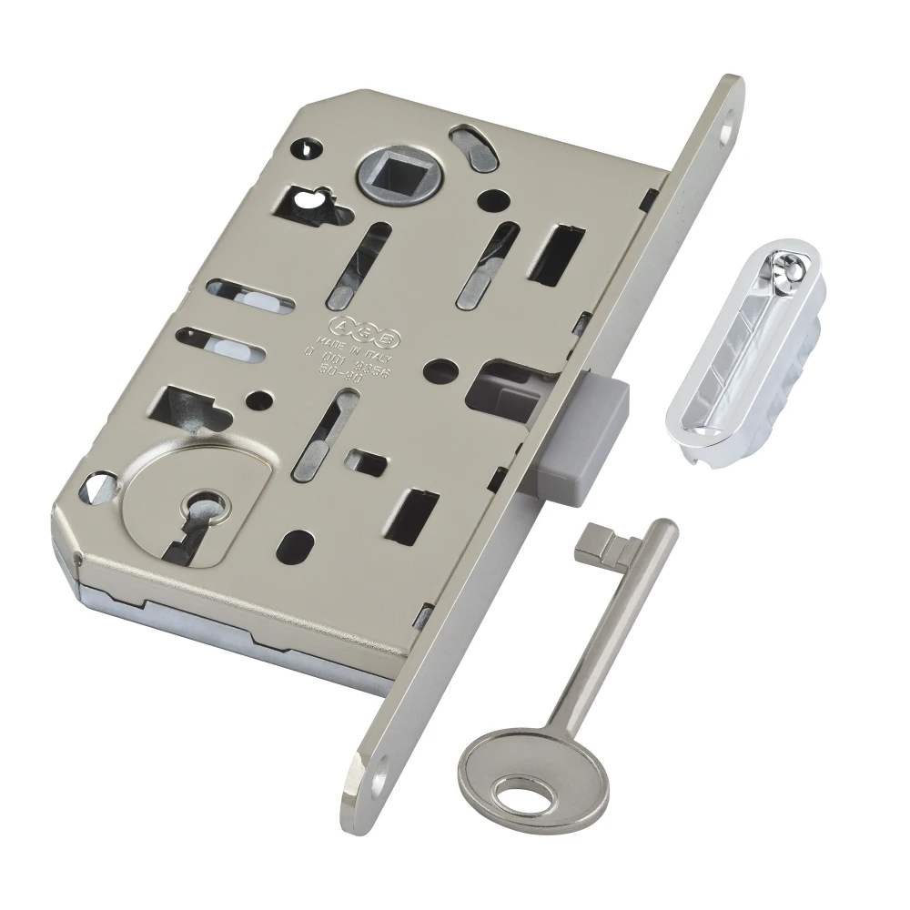 Фото B06101.50.06.640 Корпус врезного замка под кл. (никель) MEDIANA POLARIS с отв. планкой (скин)