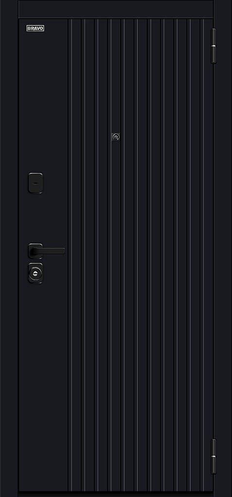 Входная дверь Граффити-32/SBlack Black Shell/White Pro BR6160 внешняя сторона