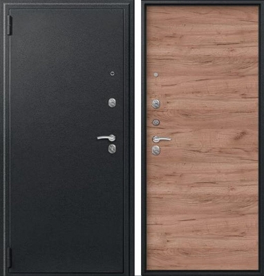 Дверь O-11 Черный сатин - Дуб табак